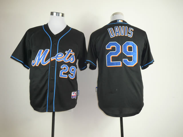 Men New York Mets #29 Davis Black MLB Jerseys